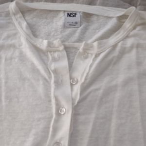 NSF linen jersey Henley shirt